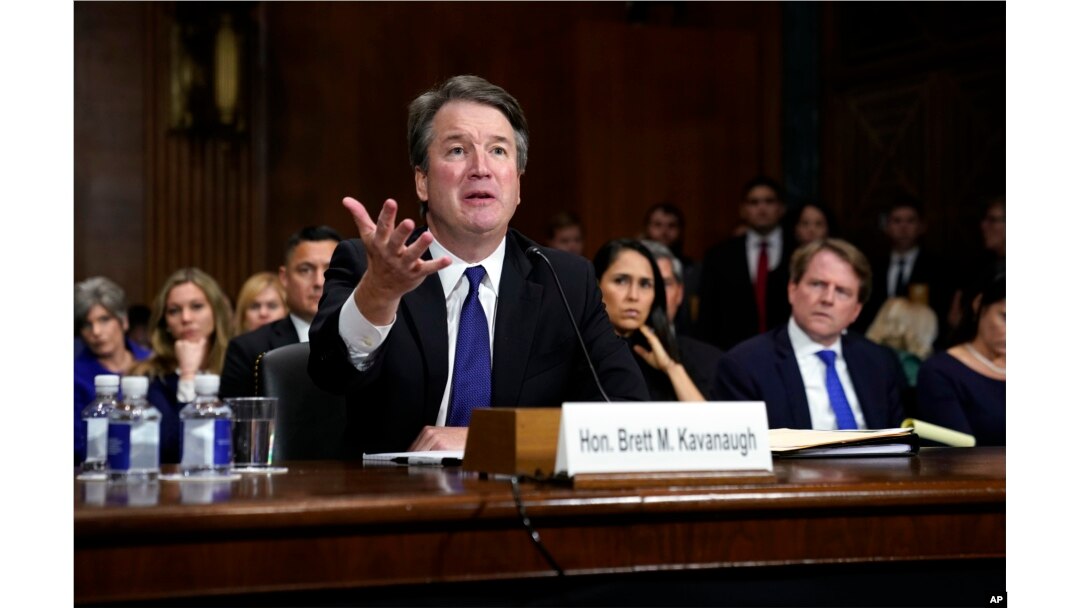 Supreme Court nominee Brett Kavanaugh testifies before the Senate Judiciary Committee on Capitol Hill in Washington, Sept. 27, 2018.