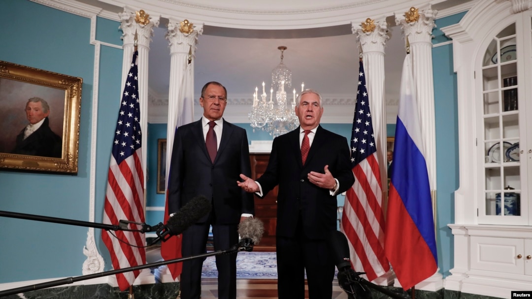 Tillerson va Lavrov, AQSh va Rossiya tashqi ishlar vazirlari Vashingtonda, 10-may, 2017-yil