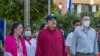 Daniel Ortega asistiendo a la ceremonia de aniversario del nacimiento del líder sandinista Carlos Fonseca Amador en la Plaza de la Revolución en Managua el 23 de junio de 2021. Foto Presidencia de Nicaragua/AFP
