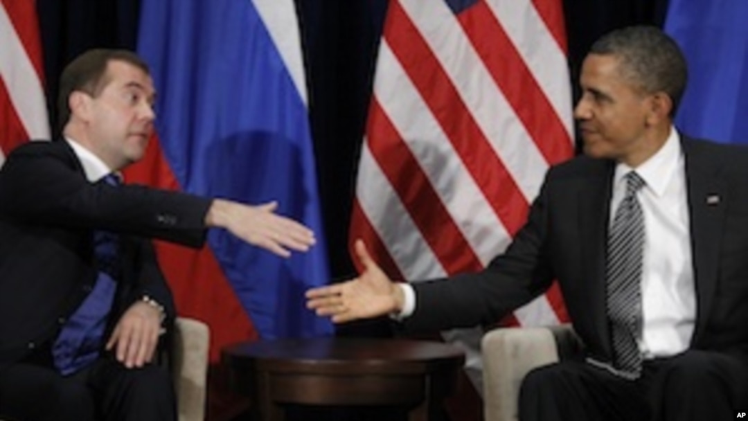 President Barack Obama meets with Russian President Dmitry Medvedev at the APEC Summit in Honolulu, Hawaii, Saturday, Nov. 12, 2011.