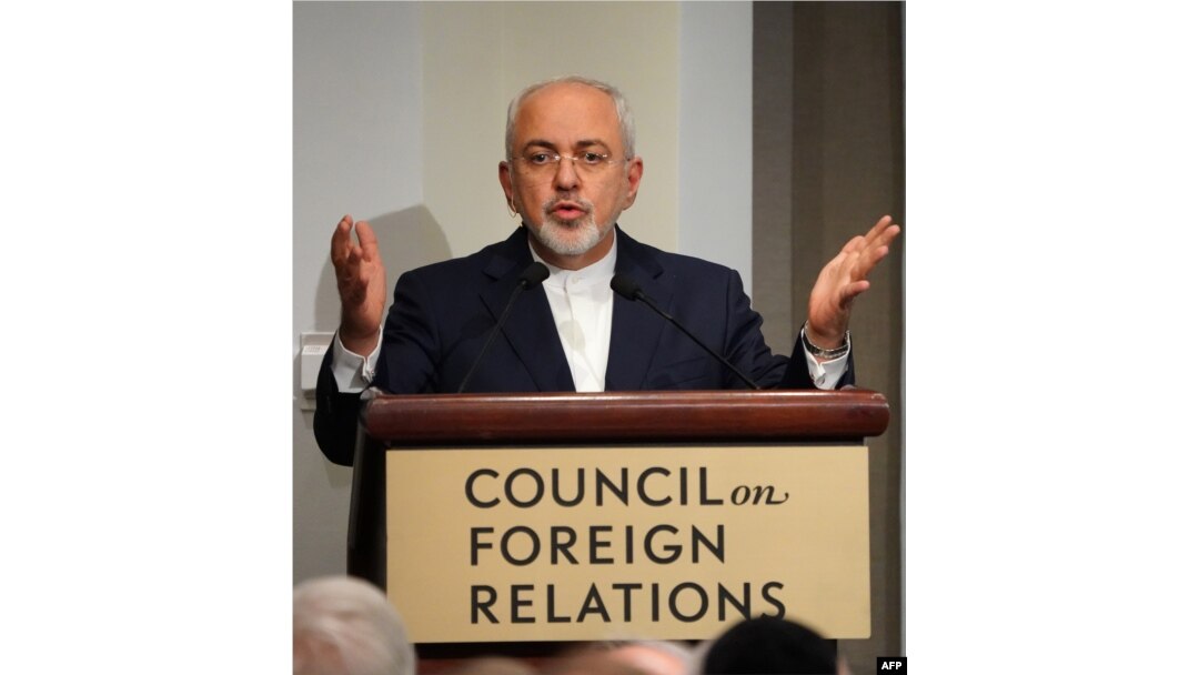 Iranian Foreign Affairs Minister Mohammad Zarif speaks at the Council on Foreign Relations in New York, April 23, 2018.