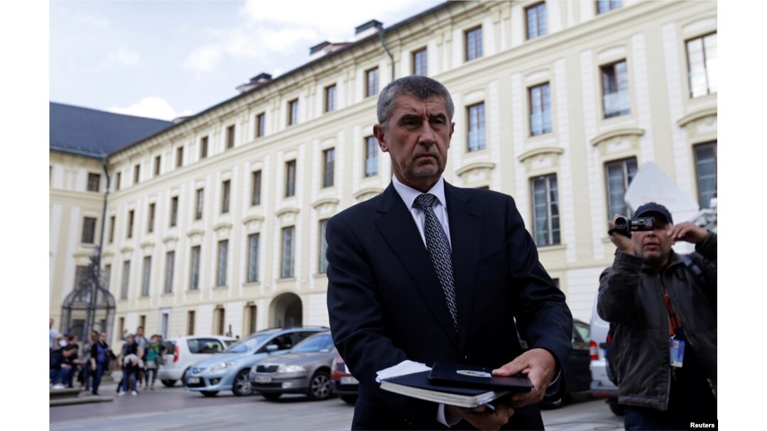 Czech Finance Minister Andrej Babis leaves Prague Castle, after meeting with President Milos Zeman in Prague, Czech Republic, May 3, 2017.