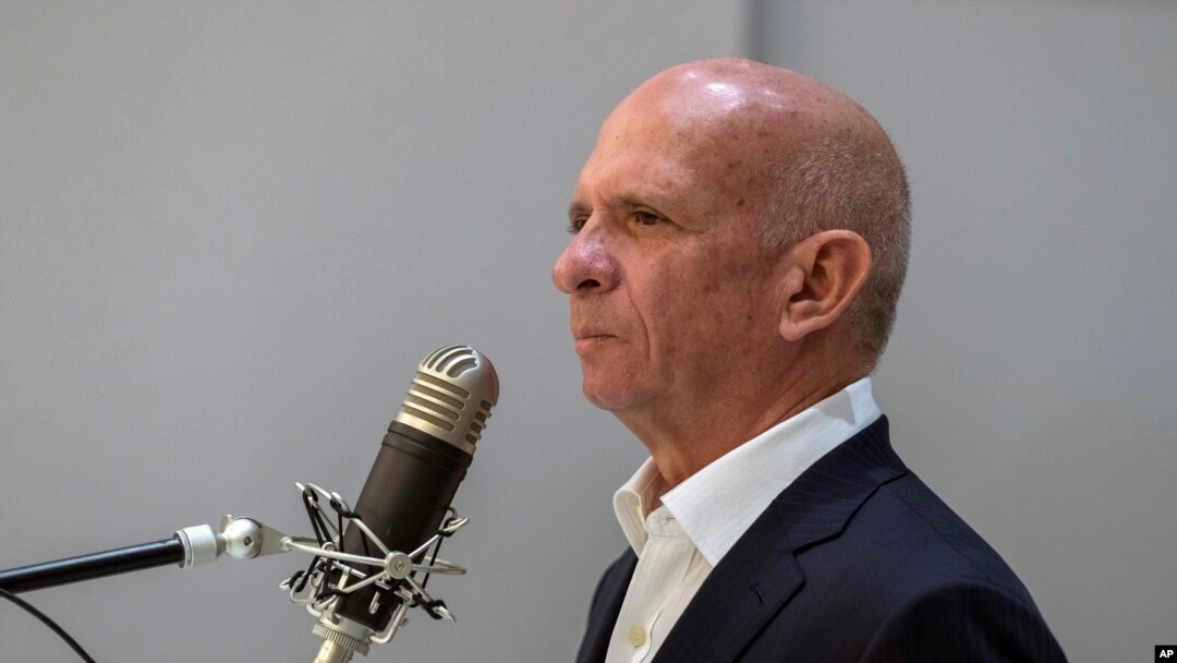 Retired Maj. Gen. Hugo Carvajal speaks during an extradition hearing at the National Court in Madrid, Spain, Sept. 12, 2019. 