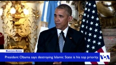 Obama Vows Top Priority is Defeating Islamic State