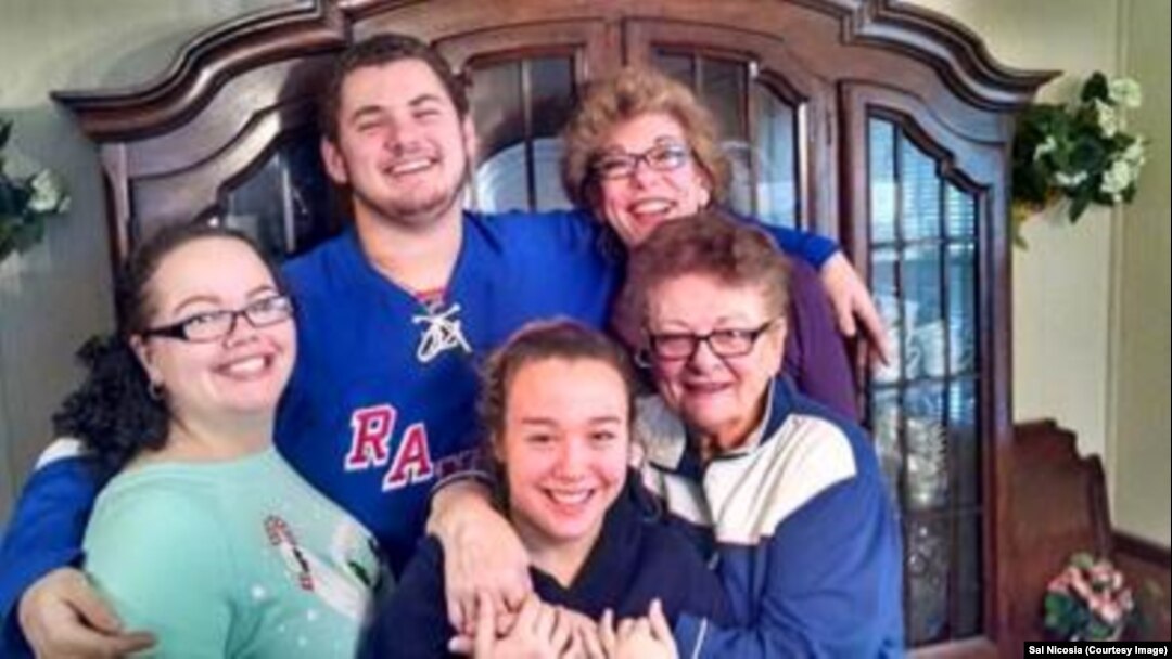Sal Nicosia with his mom, Caroline, and family members.