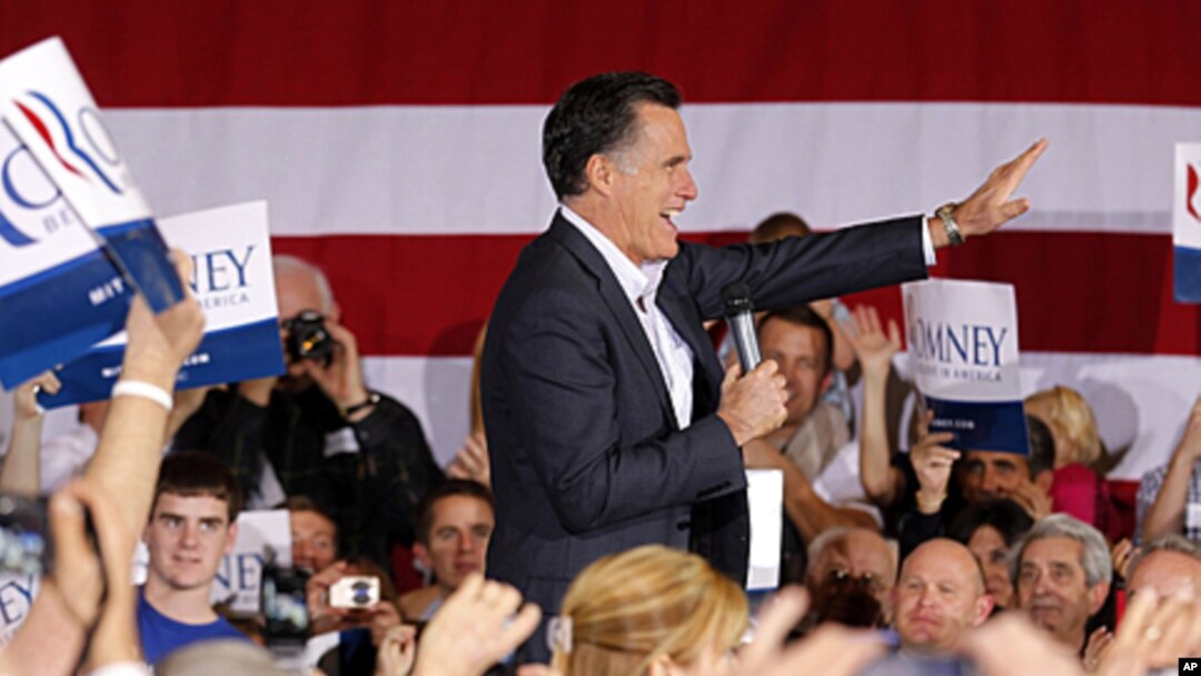 Republican presidential candidate Mitt Romney speaks at a campaign rally in Reno, Nevada, February 2, 2012.