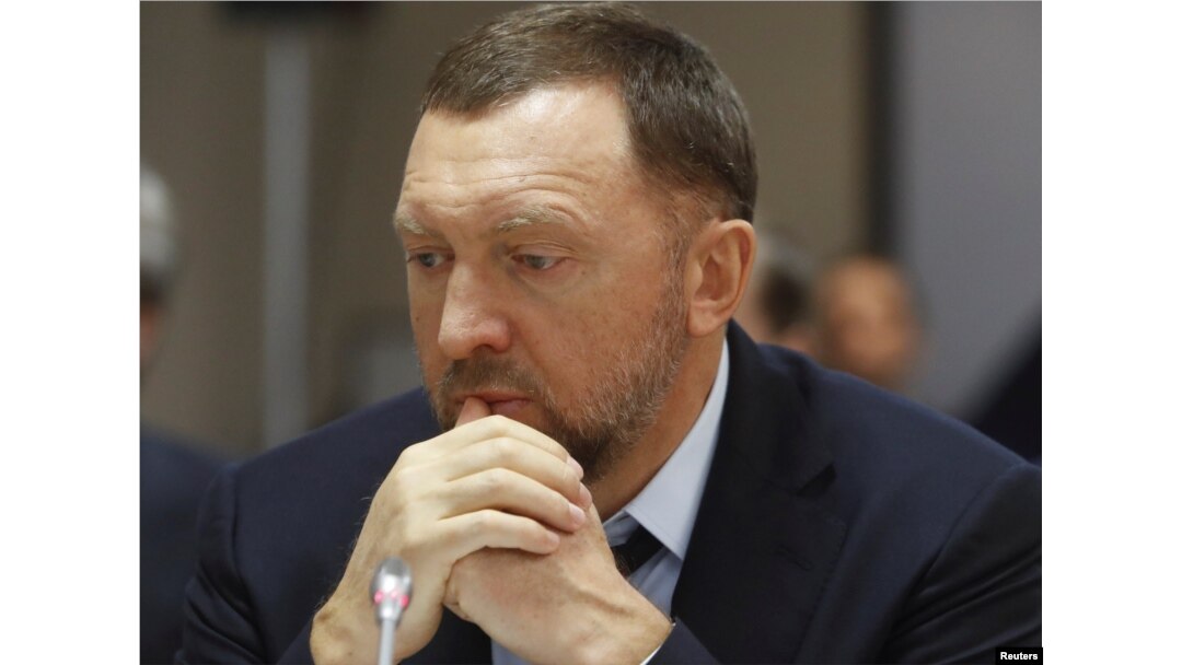 FILE - Oleg Deripaska attends an agreement signing ceremony with the Krasnoyarsk region's government in Moscow, Russia, Dec. 12, 2017.