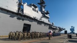 日本海上自衛隊最大噸位的出雲號直升機航母（美國海軍陸戰隊照片）