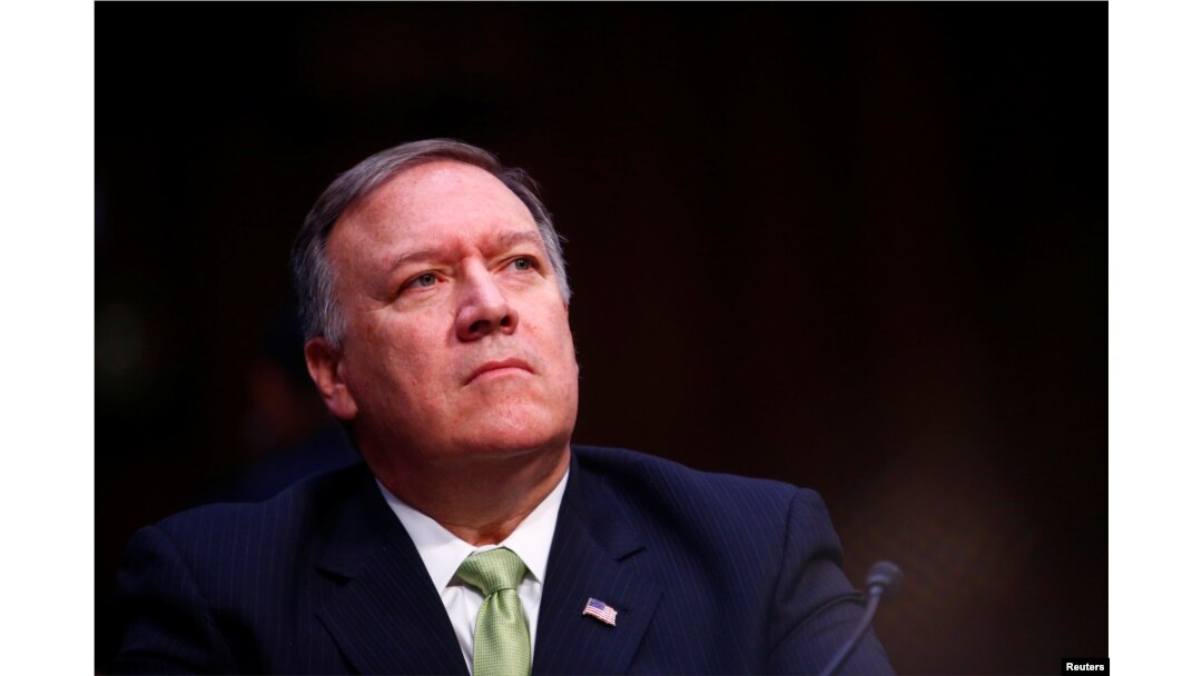 FILE - Central Intelligence Agency Director Mike Pompeo testifies before the U.S. Senate Select Committee on Intelligence on Capitol Hill in Washington, May 11, 2017. Pompeo is reportedly in line to replace Secretary of State Rex Tillerson.