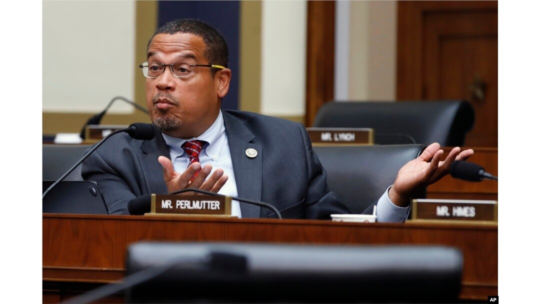 FILE - Rep. Keith Ellison, a Minnesota Democrat, asks a question at a House Committee hearing in Washington, July 18, 2018.