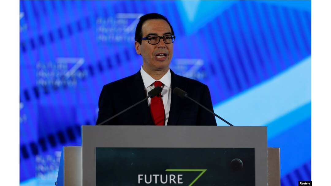 U.S. Secretary of the Treasury Steven Mnuchin speaks during the Future Investment Initiative conference in Riyadh, Saudi Arabia, Oct. 25, 2017.