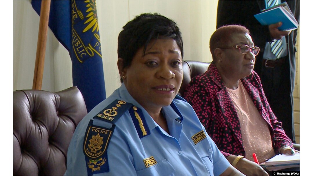 Zimbabwe police spokesperson Charity Charamba in Harare denies charges of widespread abuse by security forces, Jan. 29, 2018.