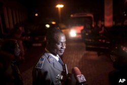 Gen. Gilbert Diendere, who was named leader of Burkina Faso on Thursday, speaks to media in Ouagadougou, Burkina Faso, Sept. 19, 2015.