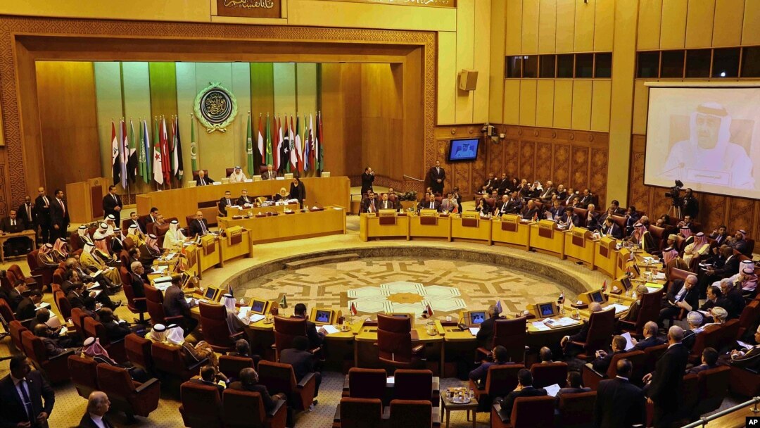 FILE - Arab foreign ministers attend an emergency Arab League session in Cairo, Egypt, Jan. 20, 2106. The Arab League has formally branded Lebanon’s militant Hezbollah group a terrorist organization.