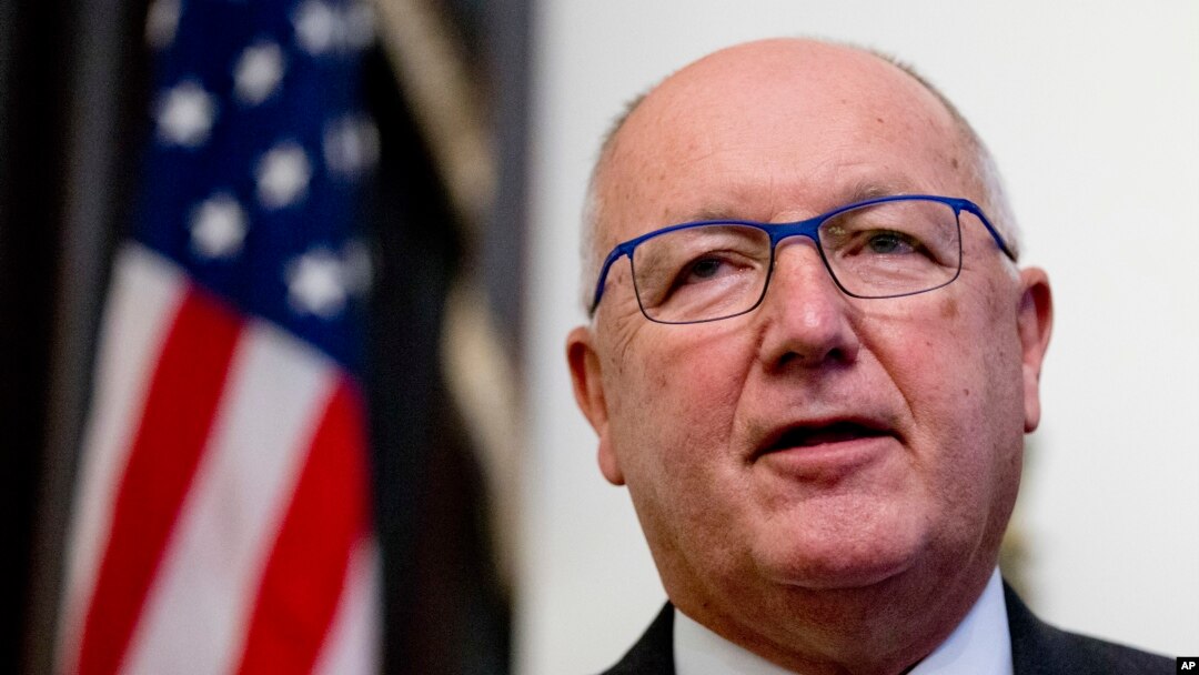 Pete Hoekstra, new U.S. ambassador to the Netherlands, gives a statement during a press conference at his residence in The Hague, Netherlands, Jan. 10, 2018