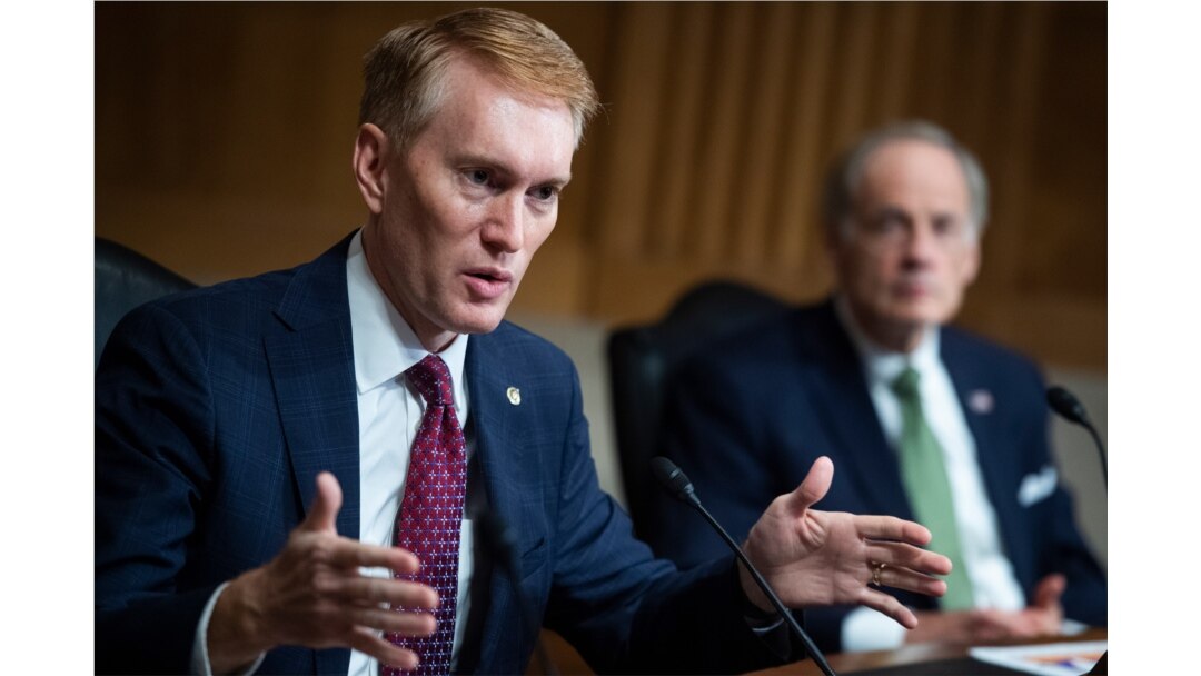 FILE - Sen. James Lankford, R-Okla. speaks on Capitol Hill, June 25, 2020.
