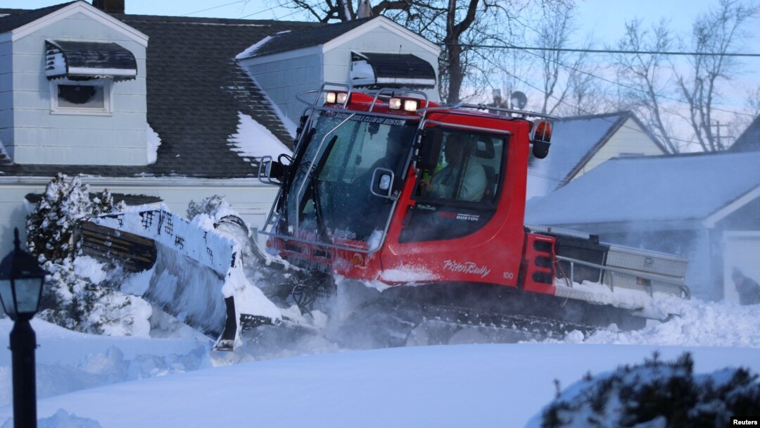A snow plough clears the snow, following a winter storm that struck the region, in Buffalo, New York, Dec. 25, 2022, in this picture obtained by Reuters from social media on Dec. 26, 2022. Instagram/Jason Murawski Jr/via REUTERS