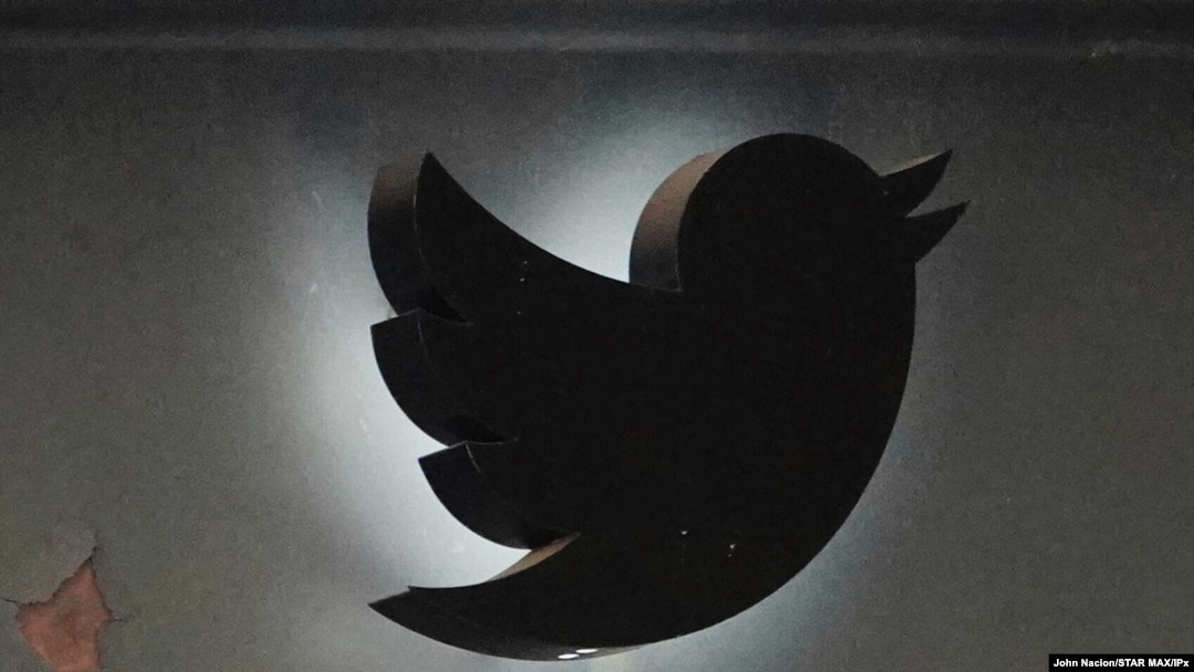 FILE - A view of Twitter logo as seen in from its Chelsea office on May 13, 2020 in New York City.