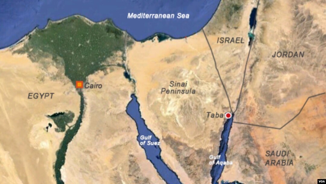 موقعیت شهر طابا در مصر