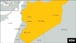 敘利亞地理位置。