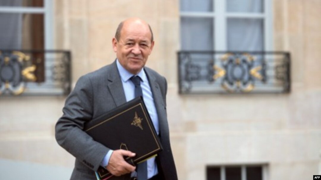 French Defence Minister Jean-Yves Le Drian at Elysee presidential Palace, Feb. 6, 2013