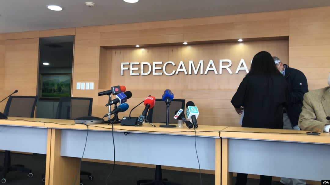 Sede de la Federación de Cámaras y Asociaciones de Comercio y Producción de Venezuela (Fedecámaras), en Caracas. Marzo 25, 2021. Foto: Álvaro Algarra - VOA.