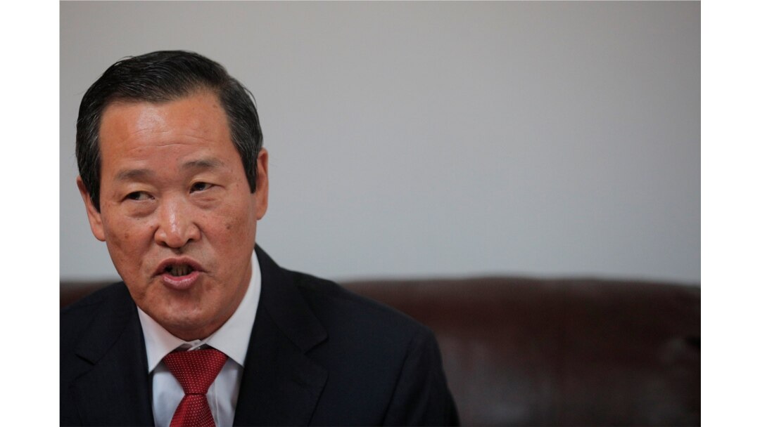 North Korean Ambassador to the United Nations Kim Song speaks during a news conference in New York, Oct 7, 2019.