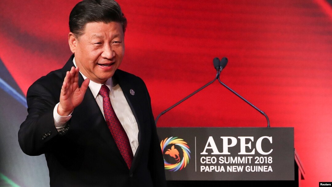 President of China Xi Jinping arrives for the APEC CEO Summit 2018 at Port Moresby, Papua New Guinea, Nov. 17, 2018.