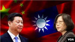 中國國家主席習近平(左)和台灣總統蔡英文(右)。