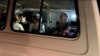 A vehicle carrying hostages abducted by Hamas militants during the October 7 attack on Israel arrives at the Rafah border