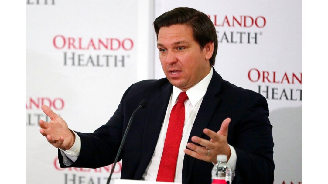 FILE - Florida Gov. Ron DeSantis speaks at a news conference at Orlando Regional Medical Center, June 23, 2020, in Orlando, Fla.