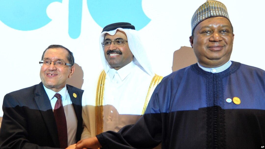  Saleh Al-Sada, Shugaban OPEC a tsakiya, Baban Sakataren OPEC Mohammed Barkindo, 