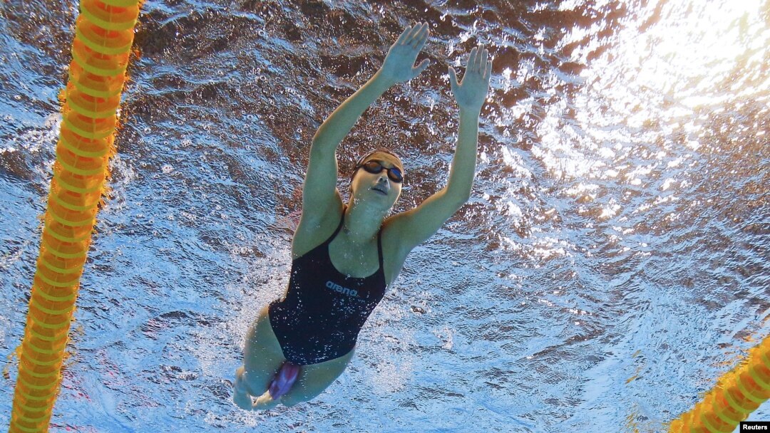 Syrian refugee team swimmer Yusra Mardini swims in Rio de Janeiro before the Olympics.