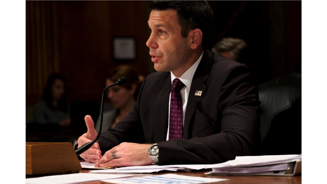FILE - Acting Homeland Security Secretary Kevin McAleenan testifies before the Senate Homeland Security and Governmental Affairs Committee in Washington, May 23, 2019.