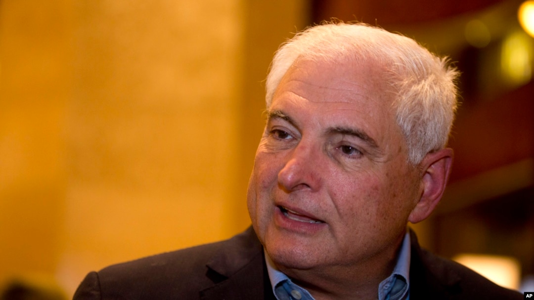 FILE - Panama's former President Ricardo Martinelli answers questions during an interview at a hotel in Guatemala City, January 28, 2015. 